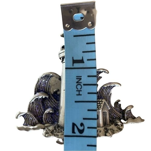 Vintage 80s JJ Jonette Lighthouse & Waves Pin - Picture 6 of 7